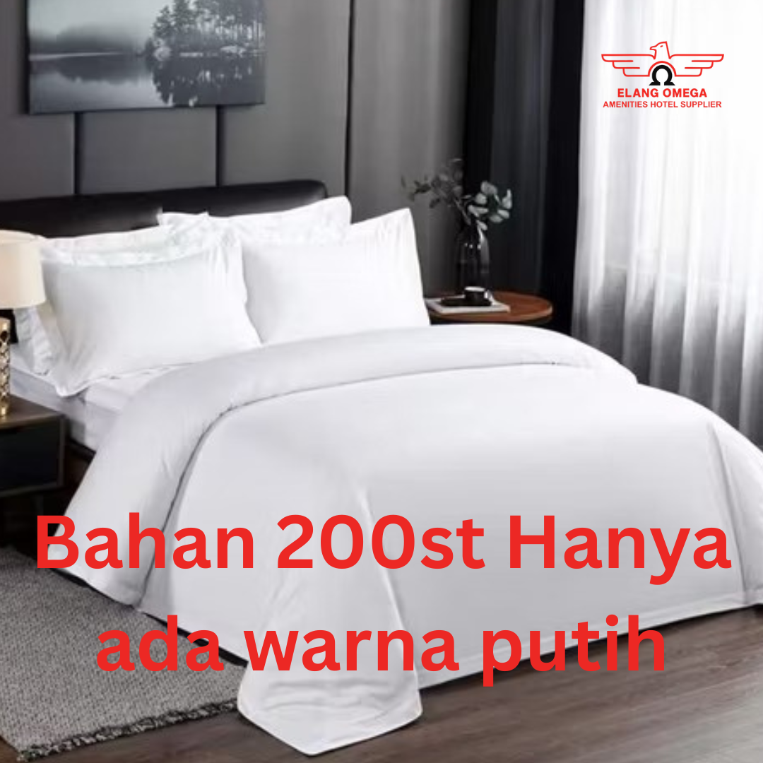 Sprei datar 200st, putih 270 x 280, Uk kasur 180 x 200 x 20